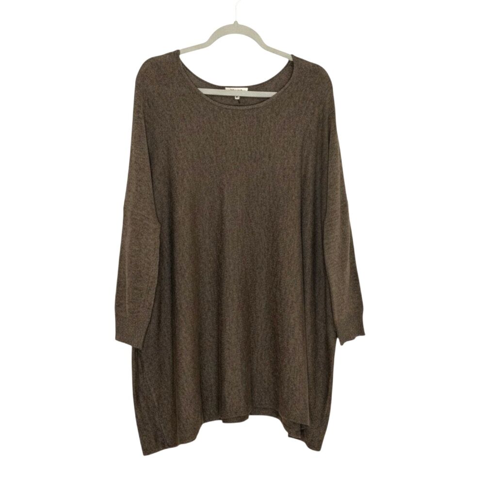 Miracle USA Sweater Tunic Pullover Dolman Sleeve Brown M L